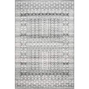 Melina Grecian Distressed Gray 9 ft. x 12 ft. Area Rug