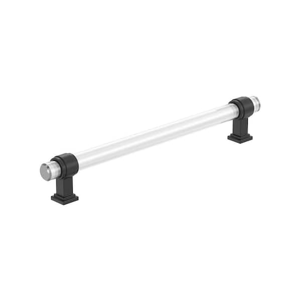 Amerock Glacio 8 in. (203mm) Modern Clear/Black Bronze Bar Cabinet Pull