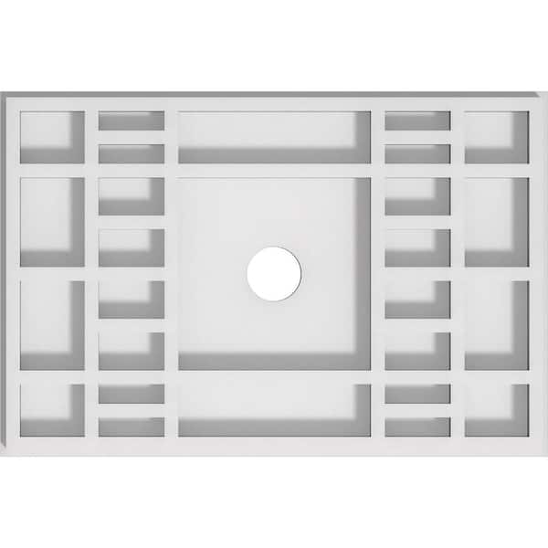 Ekena Millwork 1 in. P X 10 in. W X 6-5/8 in. H X 1 in. ID Beaux Architectural Grade PVC Contemporary Ceiling Medallion