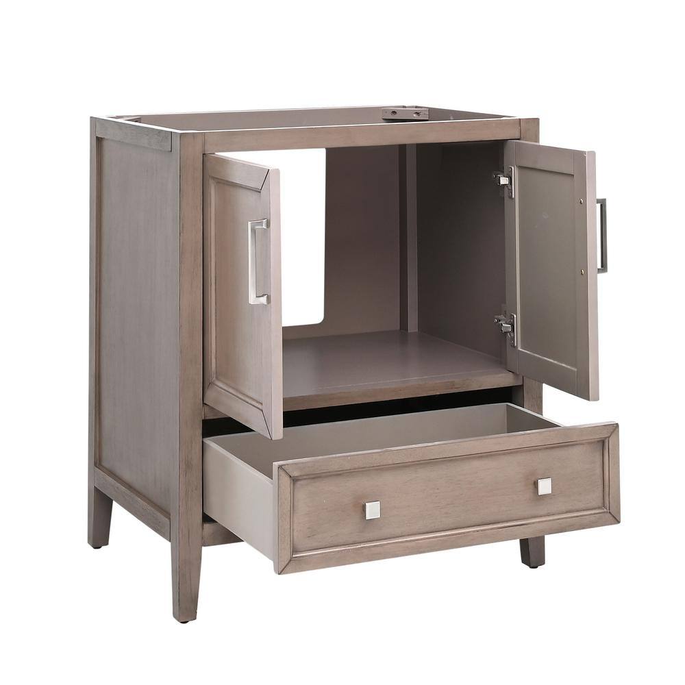 Gray Oak Single Sink Vanity with Carrara White Marble Top