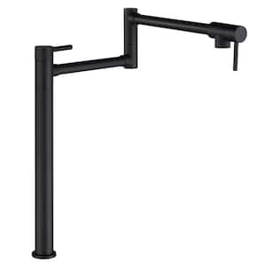 Deck Mounted Pot Filler with Lever Handle in Matte Black