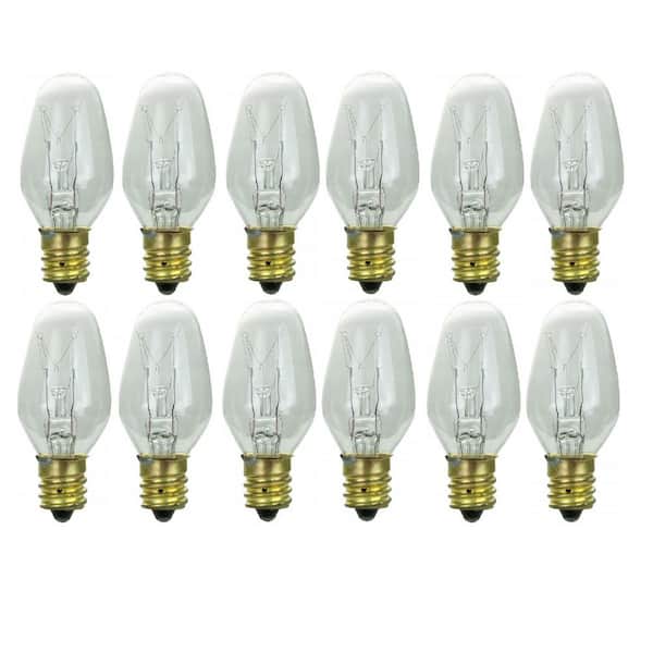 Sunlite 7Watt C7 Candelabra Base Clear Incandescent Night Light Bulb