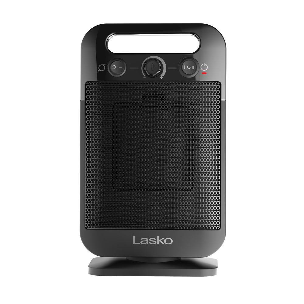 Lasko 12" Black Ceramic Electric Space Heater with Thermostat