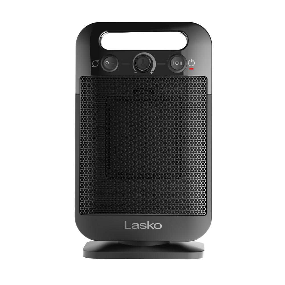 Lasko 12" Black Ceramic Electric Space Heater with Thermostat