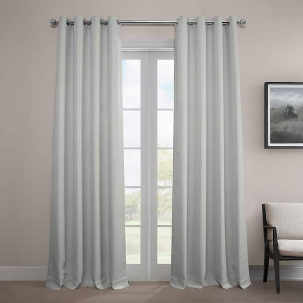 Oyster Faux Linen Grommet Room Darkening Curtain - 50 in. W x 96 in. L (1 Panel)