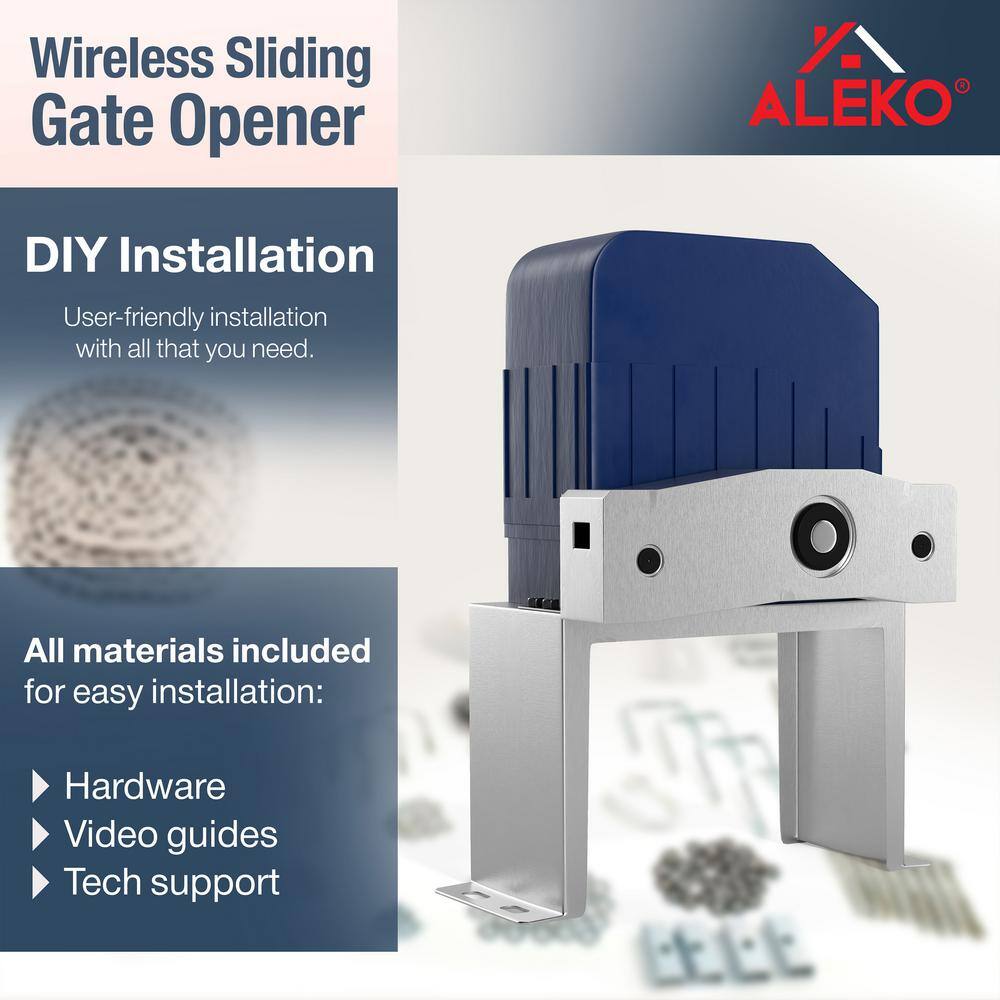 ALEKO 1400 lb 40 ft Sliding Gate Opener Kit with Wireless Keypad