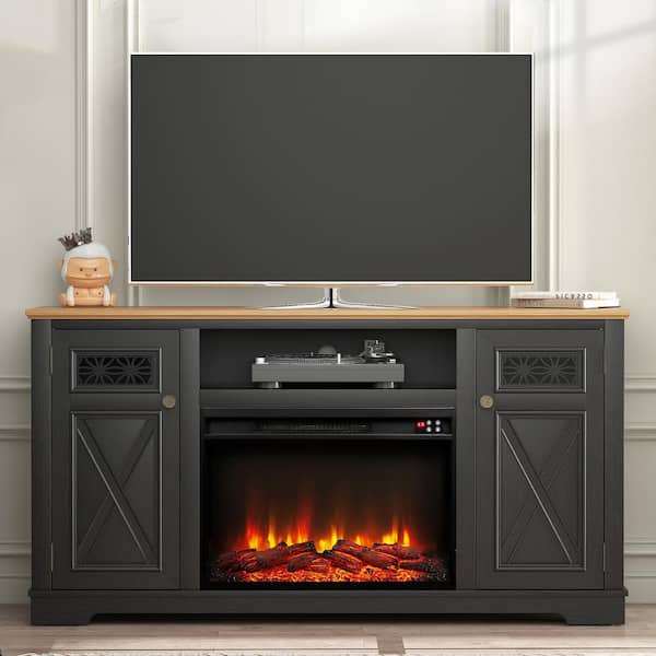 FESTIVO 54 in. Charcoal TV Stand for TVs up to 60 in. with