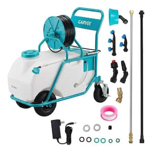 24 Gal. Multi-Purpose Battery Powered Electric Sprayer with Wheeled Cart, 6 Nozzles and 2 Wands