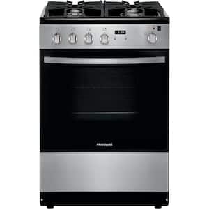 24 in. 1.9 cu. ft. Freestanding Gas Range with Manual Clean in Stainless Steel