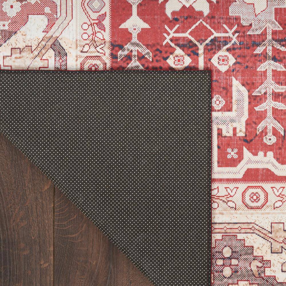 Red and Beige Persian-Inspired Flatweave 5' x 7' Area Rug