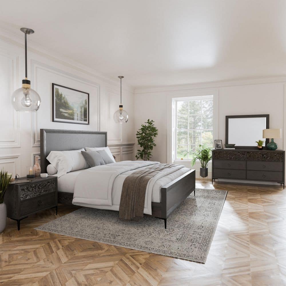 Jolt 4-Piece Espresso Wood King Panel Bedroom Set with Nightstand and Dresser/Mirror price history on PriceWatchPro