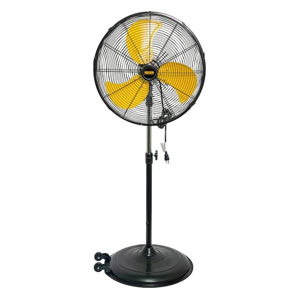 WOCK HICFM 20 in. 3-Speeds High Velocity Oscillating Pedestal Fan in Yellow with 1/5 HP Powerful Motor, 5000 CFM
