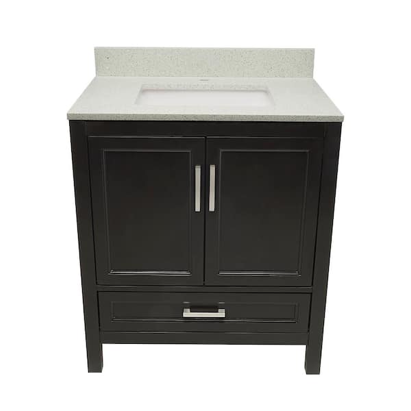 Ella Nevado 37 in W x 22 in D x 36 in H Bath Vanity in Espresso with Qt. Top with Backsplash in Galaxy White Single Hole