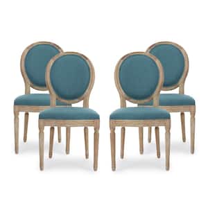 Phinnaeus Dark Teal Fabric Upholstered Side Chair (Set of 4)