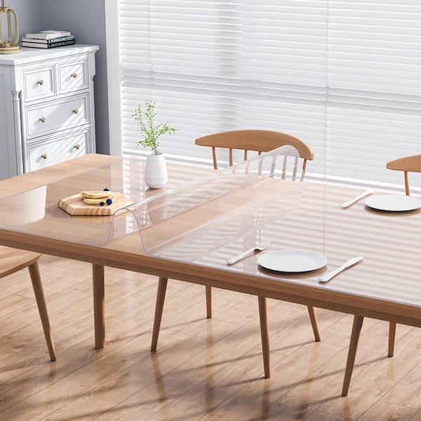 Clear Table Cover Protector, 36 x 72 in. Rectangle Table Cover, 1.5 mm Thick PVC Plastic Tablecloth, Waterproof