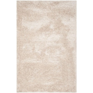 South Beach Shag Champagne 5 ft. x 8 ft. Solid Area Rug