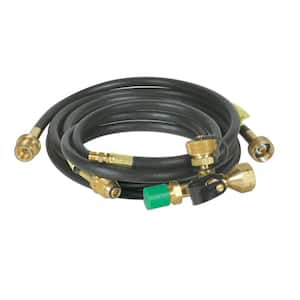 Propane Connection Kit 4-Port Tee with 5 and 12 ft. Hose