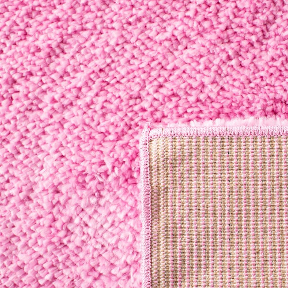 August Pink 4' x 6' Shag Synthetic Area Rug
