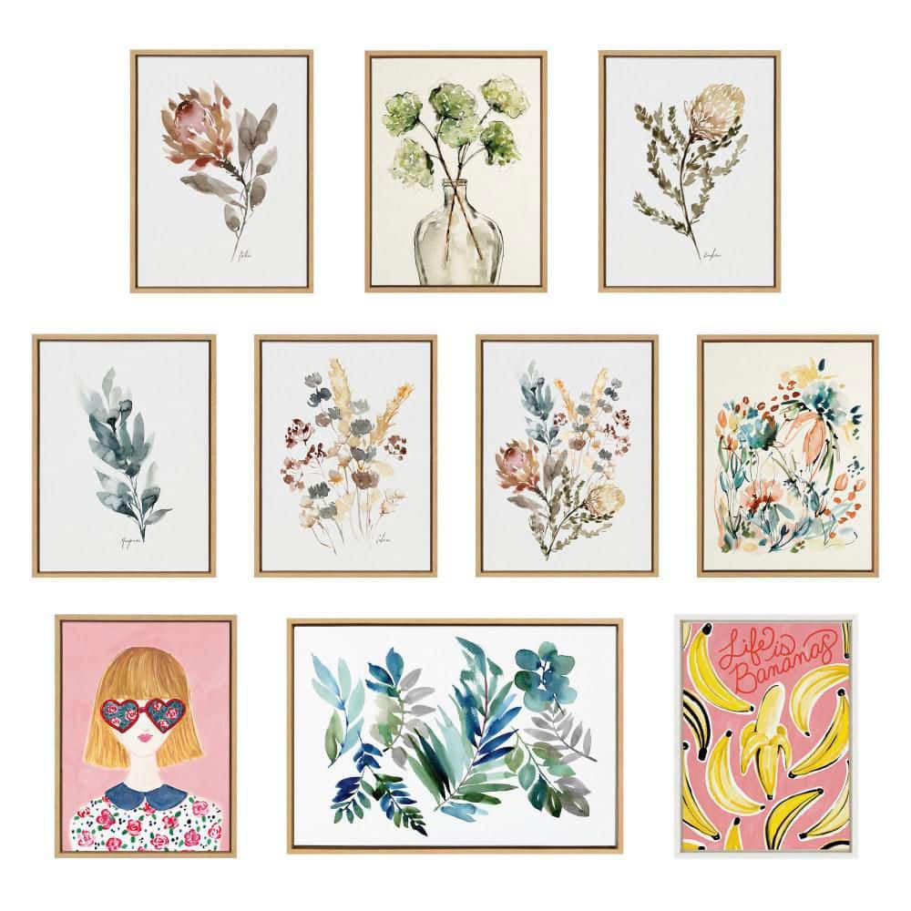 Vibrant Floral 23x33 Canvas Print with Natural Frame