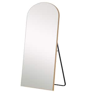 27.56 in. x 70.87 in. Classic Arch Framed Gold Vanity Mirror
