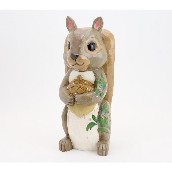 Evergreen 18 in. Squirrel Indoor/Outdoor Illuminated Garden Statue