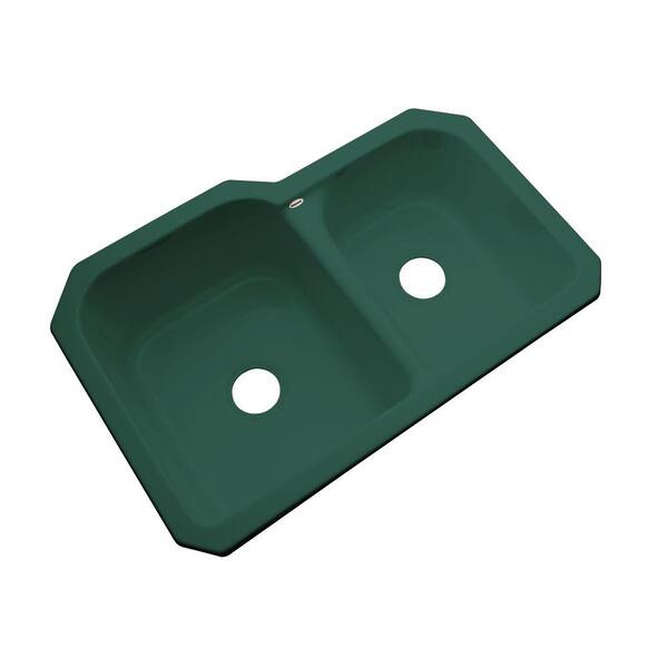 Thermocast Cambridge Undermount Acrylic 33 in. Double Bowl 60/40 Kitchen Sink in Rain Forest