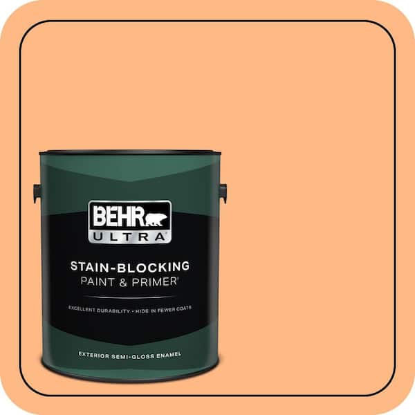 BEHR ULTRA 1 gal. #250B-4 Coral Gold Semi-Gloss Enamel Exterior Paint & Primer