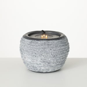 6.75 in. Gray Textured LED Zen Fountain