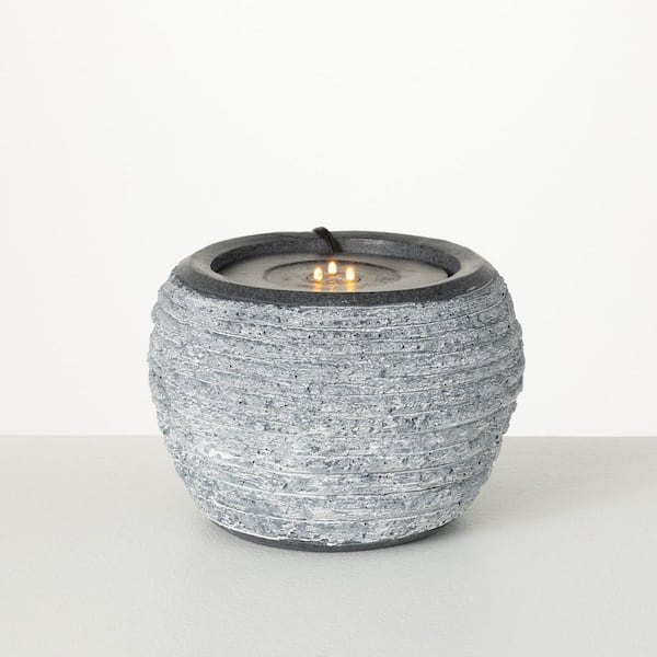 SULLIVANS 6.75 in. Gray Textured LED Zen Fountain