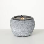 6.75 in. Gray Textured LED Zen Fountain