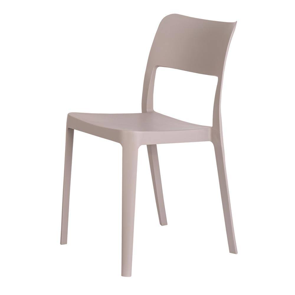 Taupe Lagoon Stackable Armless Patio Chairs, Set of 2