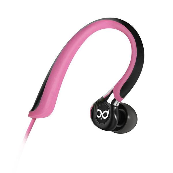 Bell'O Digital BDH751 Series Over-the-Ear Sport Headphones with Track Control and Microphone in Pink