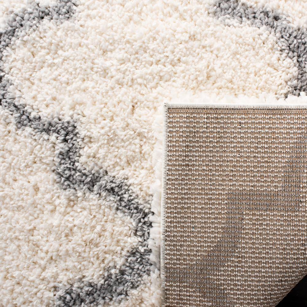 Fontana Gray and Cream 4' x 6' Shag Area Rug