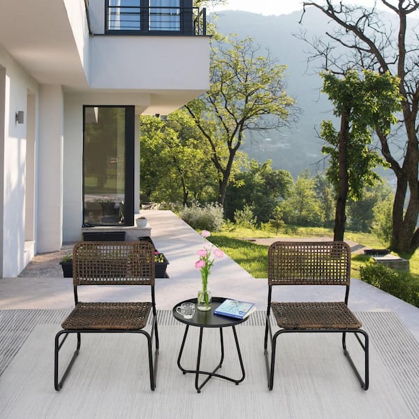 Otryad Patio Furniture Set Piece Mixture Pattern PE Rattan Steel