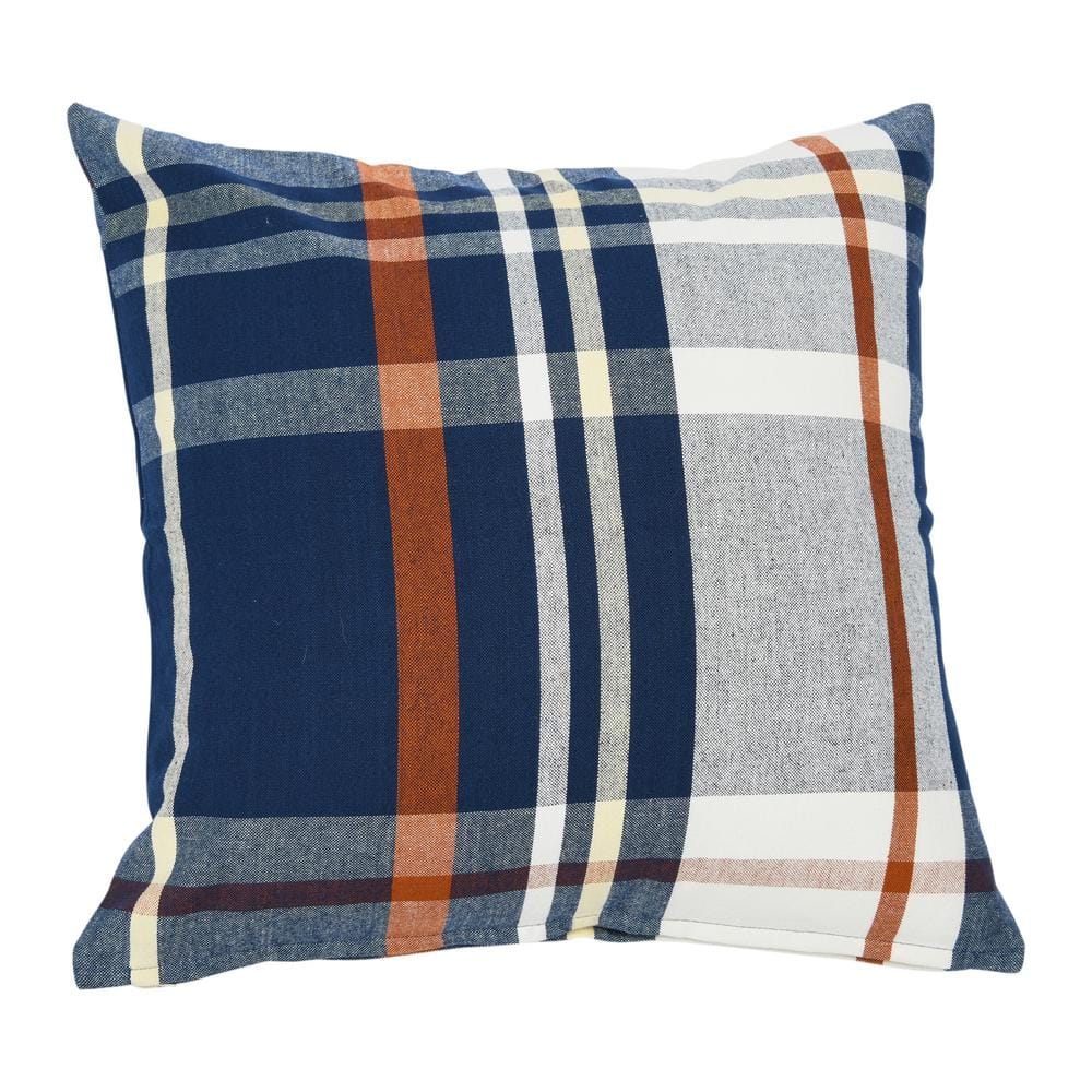 Chic Square Plaid Cotton Standard Pillow Cover