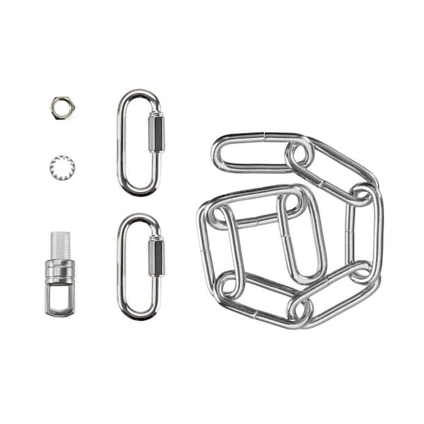 Unbranded Steel 1 ft. Chain & Quick Link Connector/Hanging Max.120 lbs. Lighting Fixture/Swag Light/Plant, Chrome, 6G