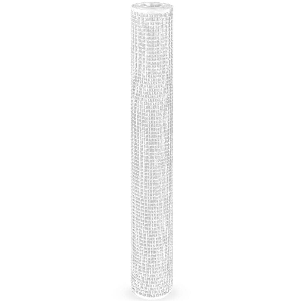 White Heavy-Duty Plastic Garden Mesh Fence, 2 ft x 15 ft