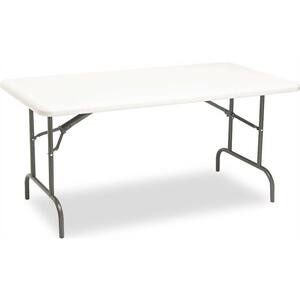 60 in. Platinum/Powder Coated Plastic Folding High Top Table