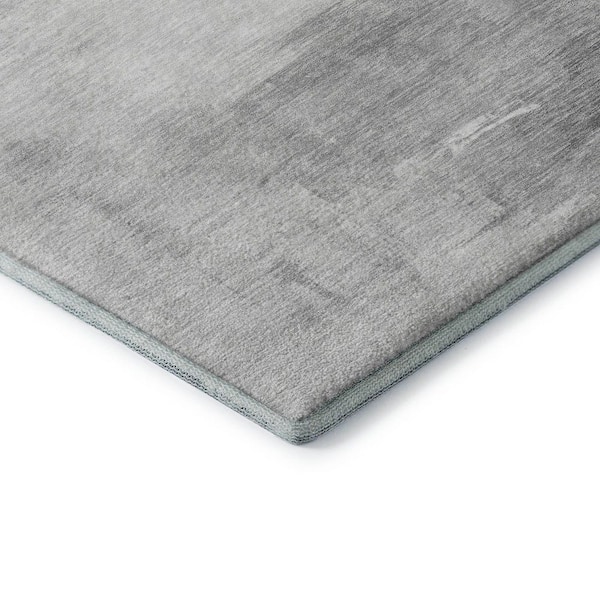 Mayfield Premium Machine Washable Abstract AMF1672 Gray 2 ft. x 3 ft. Area Rug