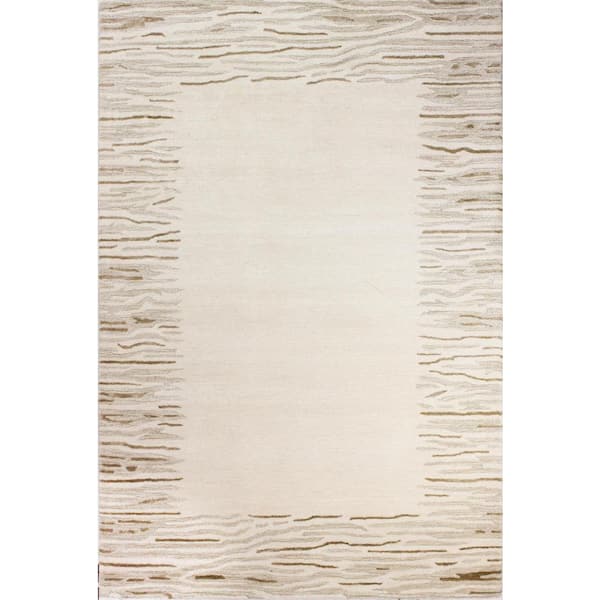 BASHIAN Greenwich Ivory 4 ft. x 6 ft. (3'9" x 5'9") Abstract Contemporary Accent Rug