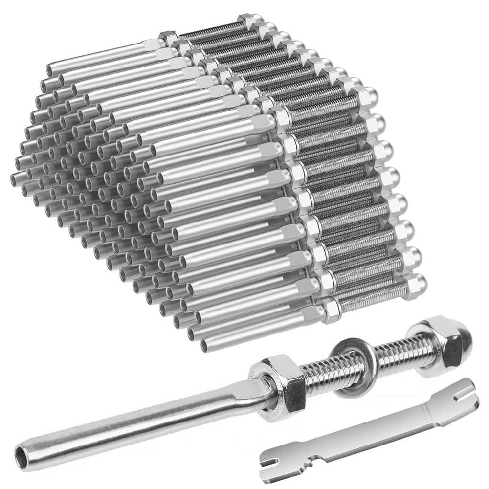 4.13 in. H x 0.25 in. W Black Metal Cable Railing Swage Threaded Stud Tension End Stair Railing Kit (100-Pack) price history on PriceWatchPro