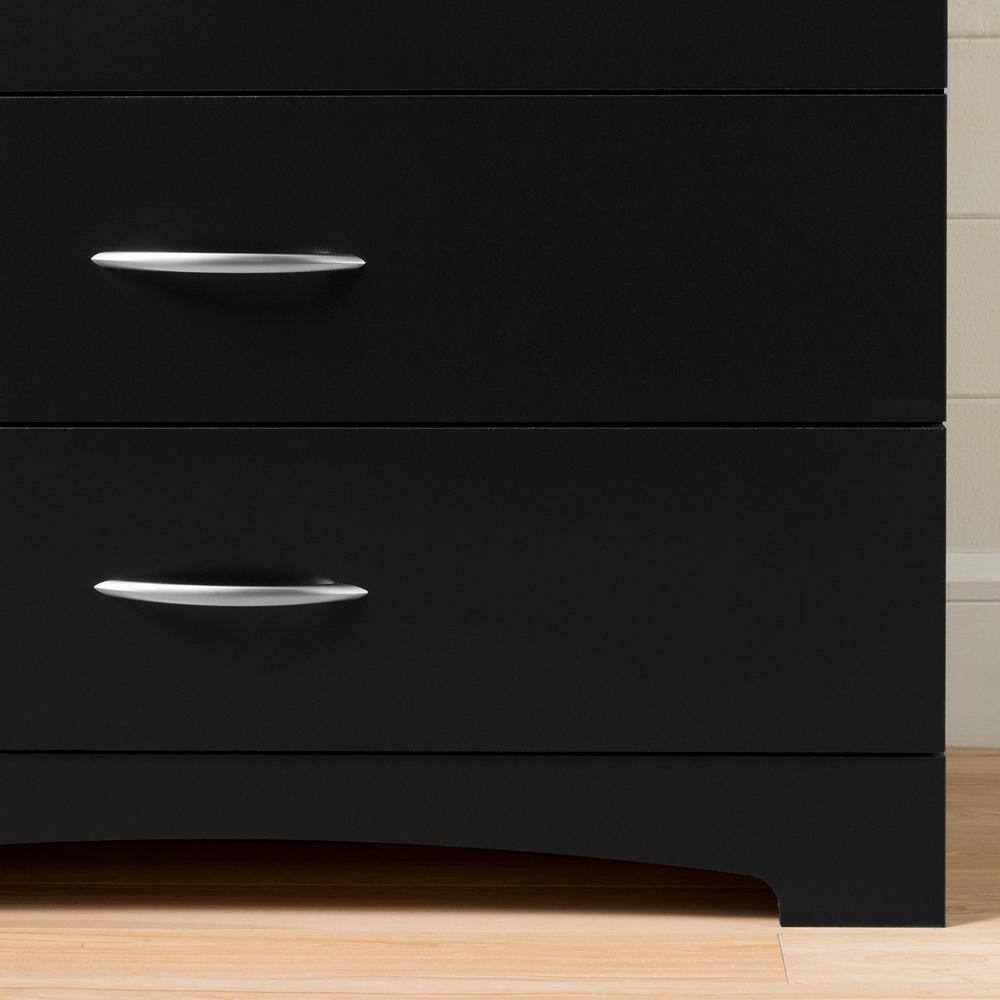 Pure Black 5-Drawer Nursery Dresser with Soft Close