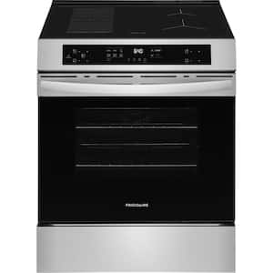 30 in. 4 Element Front Control Induction Range in Stainless Steel with Air Fry