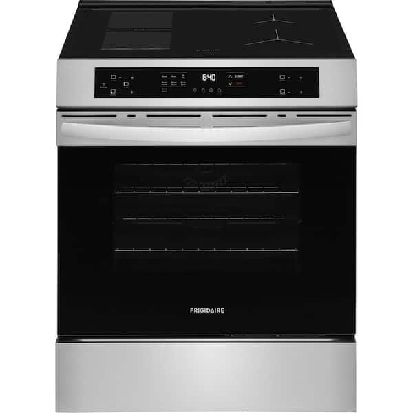 30 in. 4 Element Front Control Induction Range in Stainless Steel with Air Fry