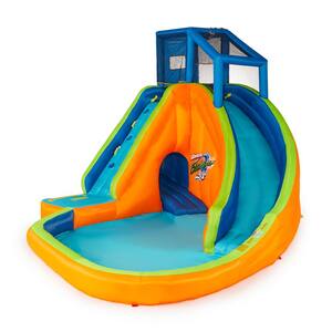 Multi Polyester Sidewinder Falls Inflatable Water Park Play Pool with Slides and Blower