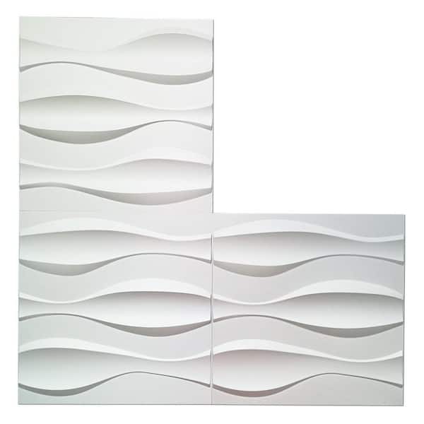 Art3d Wave White 3D Wall Panel Paintable Wall Paneling 19.7 in. x 19.7 in.  (32 sq.ft./box) A10hd002 - The Home Depot