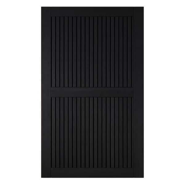 ST 50 in. x 84 in. C-Panel Solid Core Black Vertical Stripe Design Pine Wood Interior Sliding Barn Door Slab