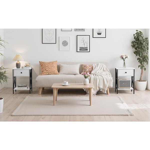 VECELO Nightstands X-Design Side End Table Night Stand Storage