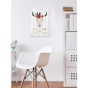 24 in. H x 16 in. W "Skull and Arrows II" by Marmont Hill Printed White Wood Wall Art