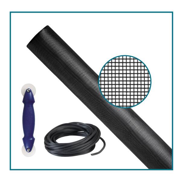 Saint-Gobain ADFORS 36 in. x 84 in. Charcoal Fiberglass Clear Advantage All-In-One Screen Repair Kit for Windows and Door